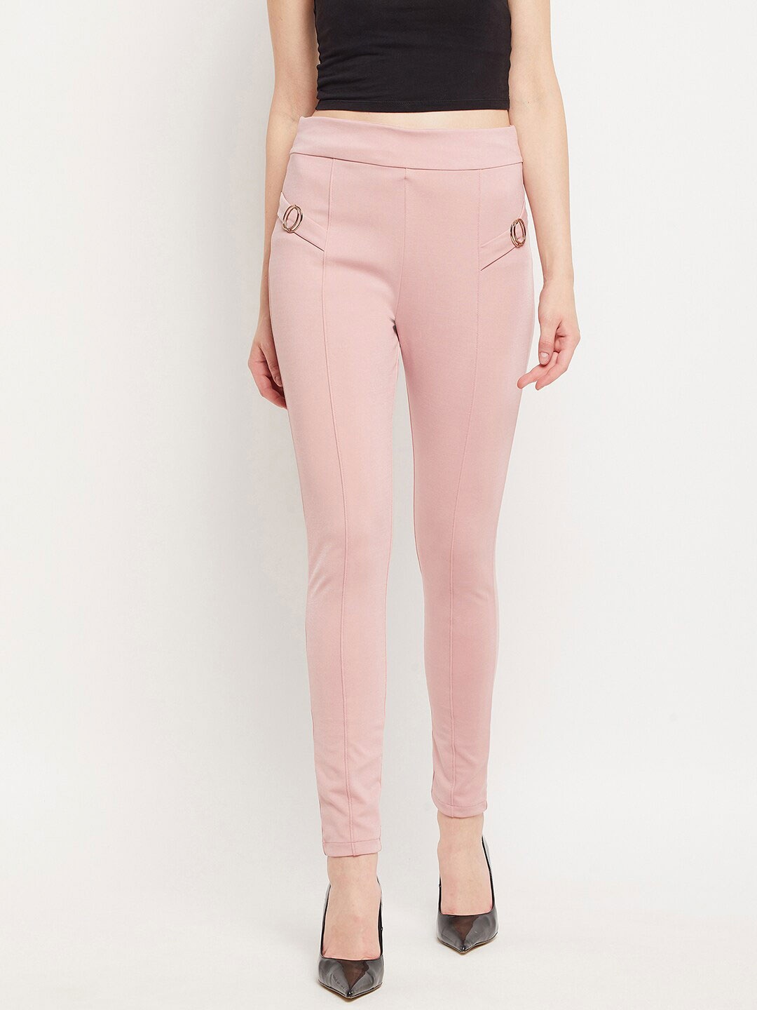 

Clora Creation Women Pink Solid Treggings