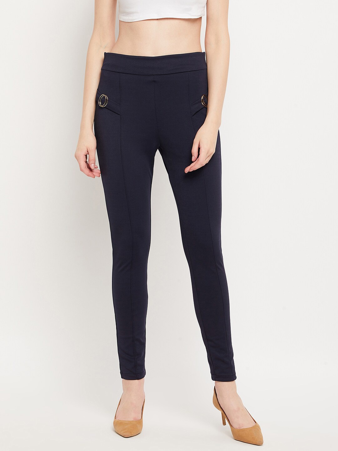 

Clora Creation Women Navy Blue Solid Jeggings