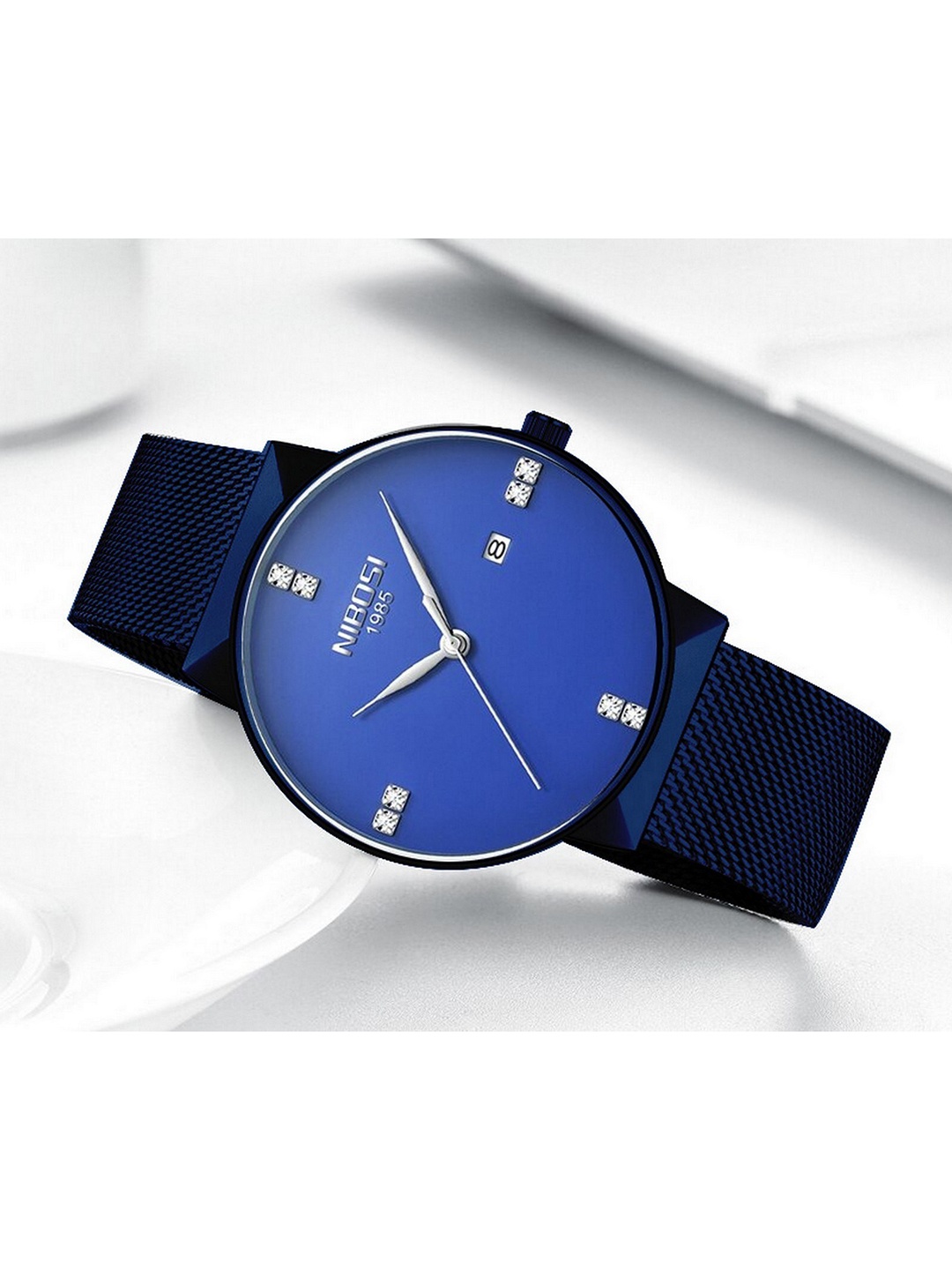 

Nibosi Men Blue Dial & Blue Stainless Steel Bracelet Style Straps Analogue Watch