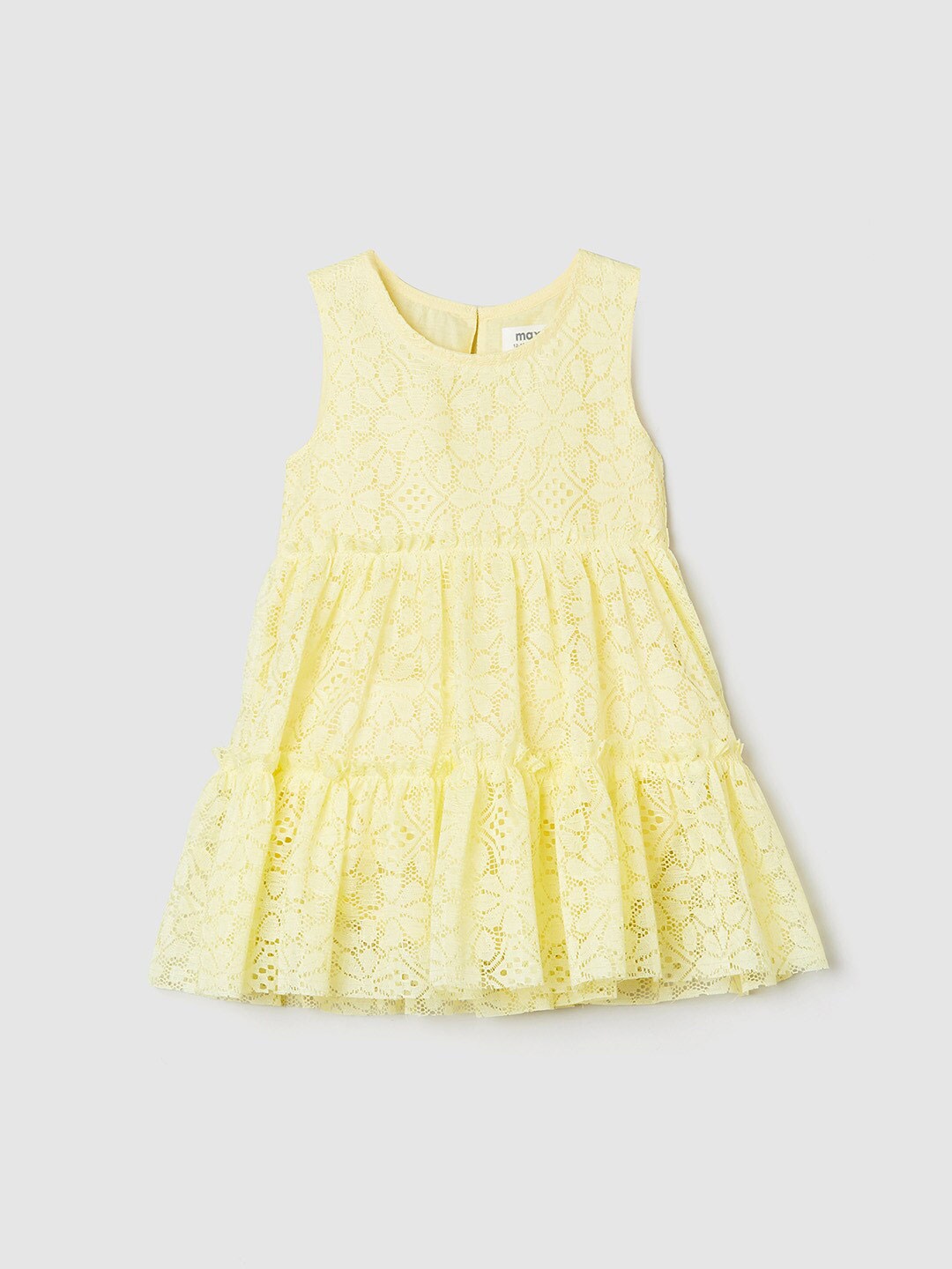 

max Yellow Floral A-Line Tiered Dress