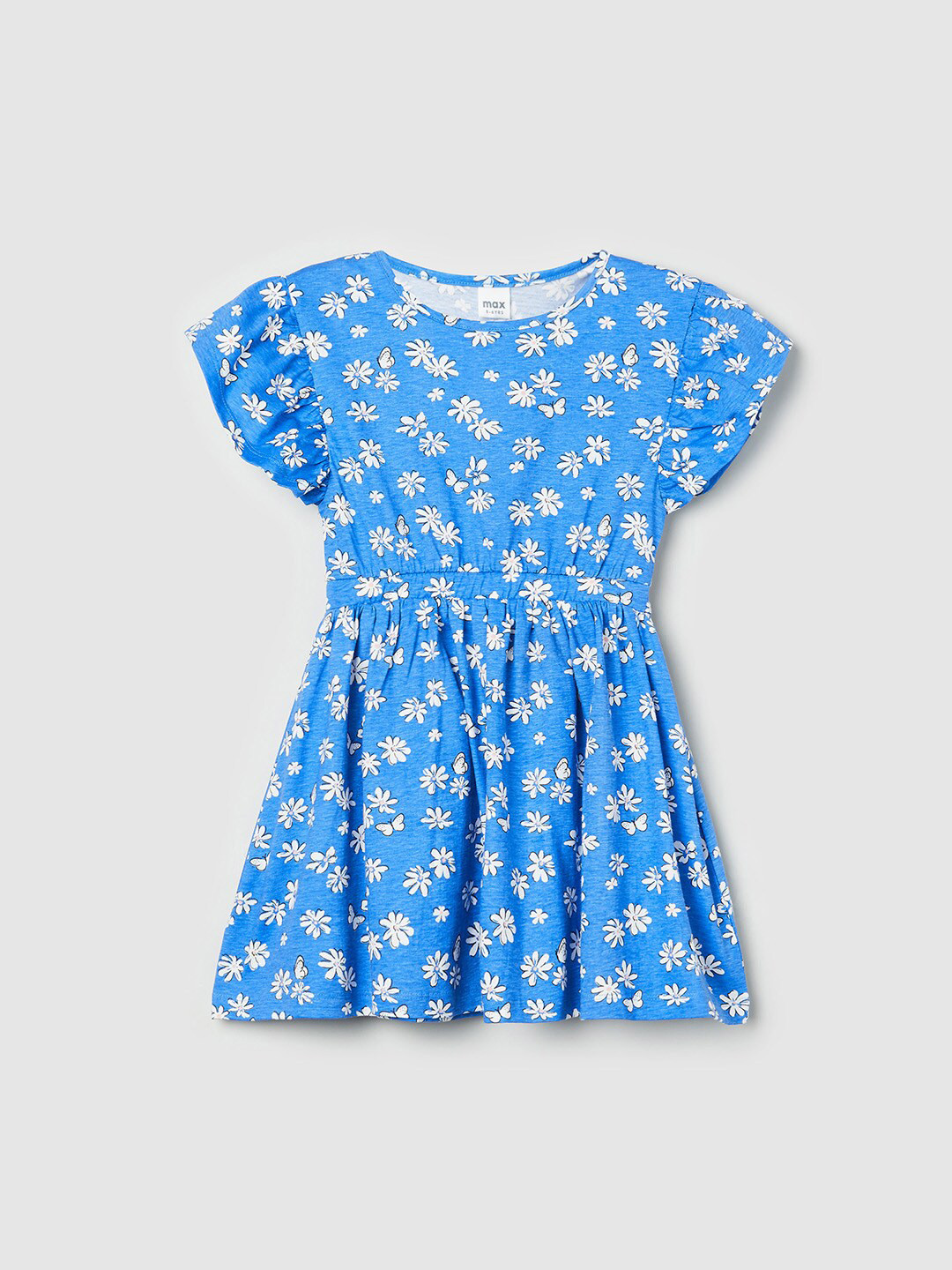 

max Girls Blue Printed Dress