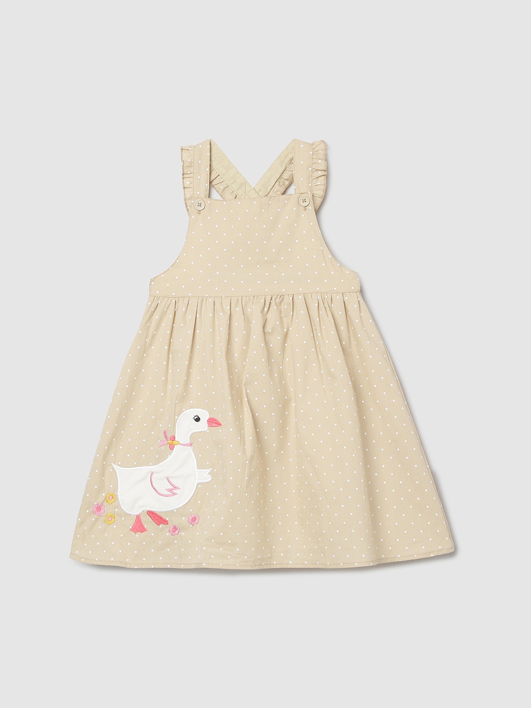

max Beige & White Printed Dress
