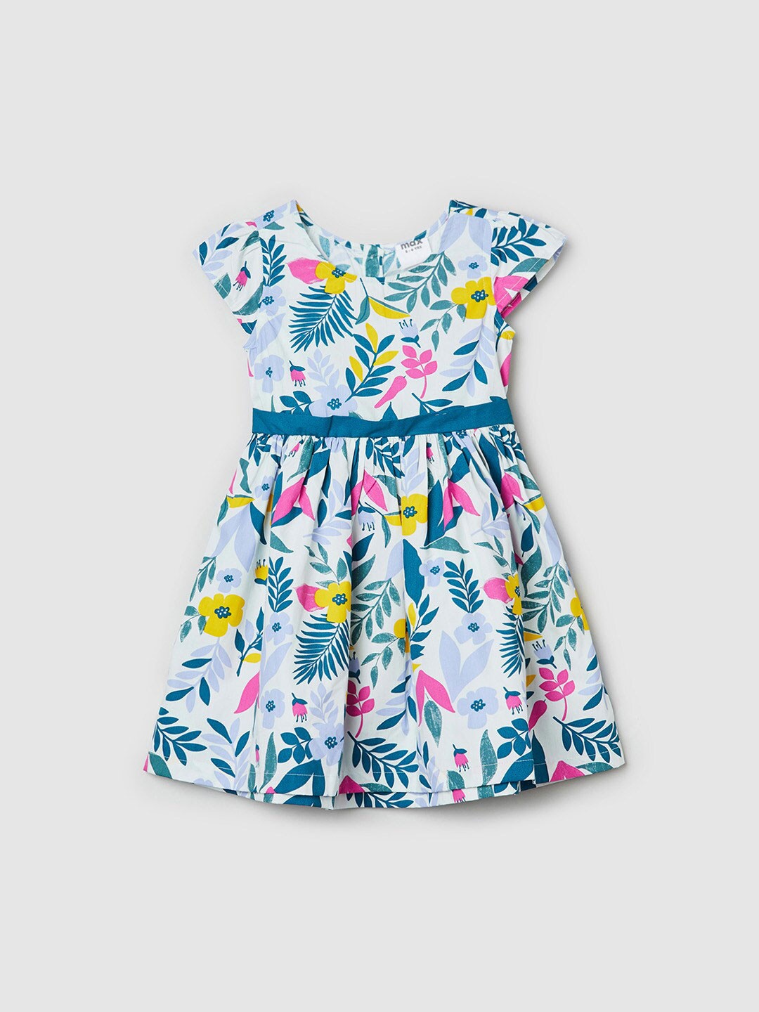 

max White & Blue Floral Pure Cotton Dress