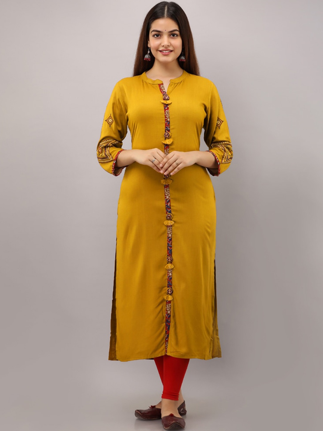 

PREKSHA Women Yellow Straight Kurta