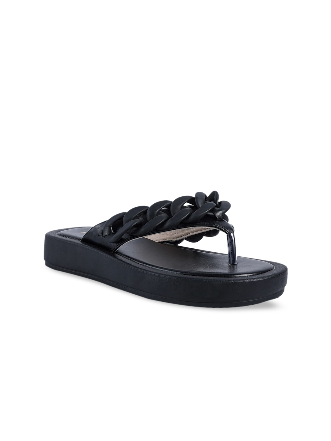 

London Rag Black PU Flatform Sandals