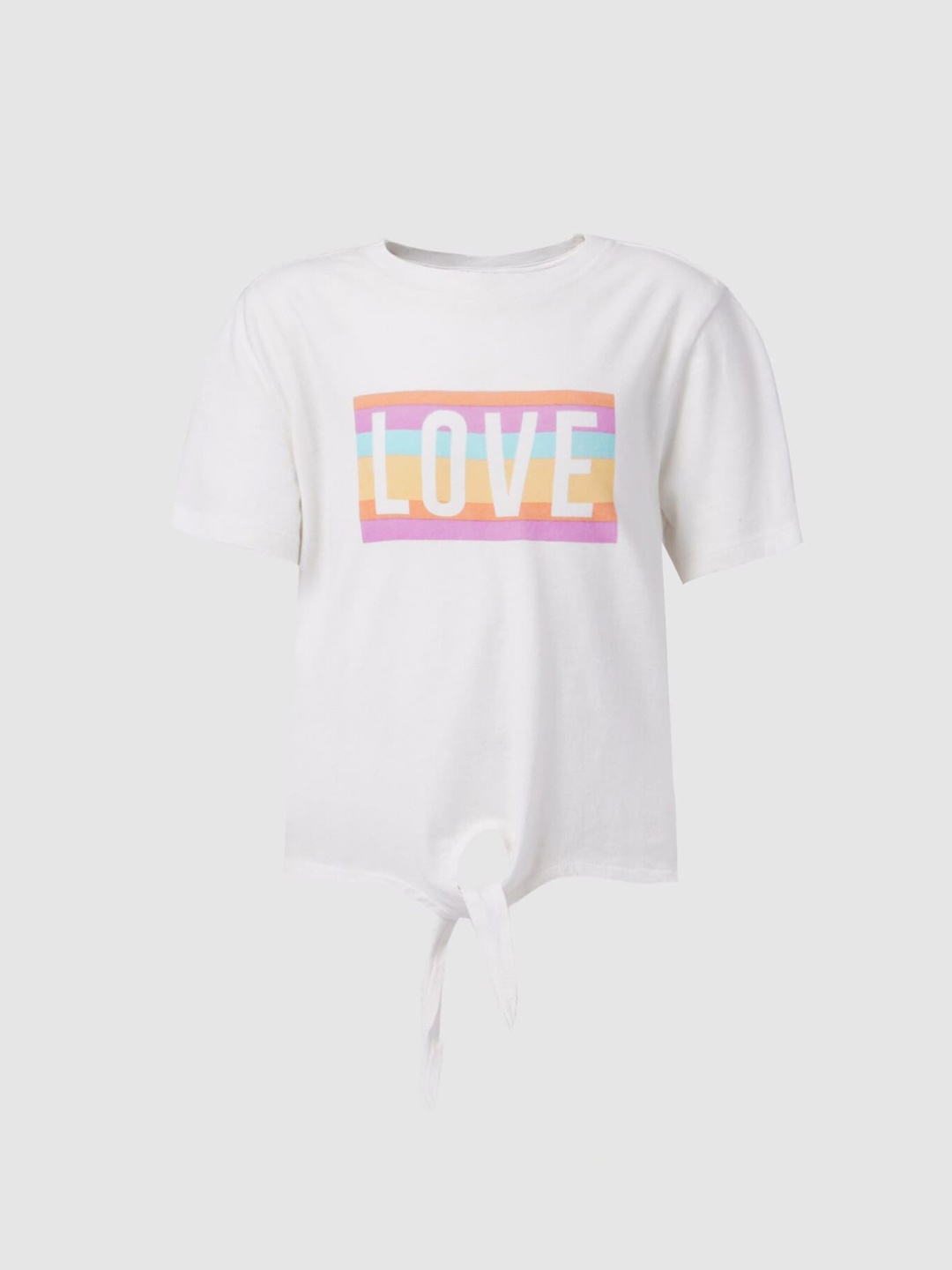 

KIDS ONLY Girls White Typography Printed T-shirt