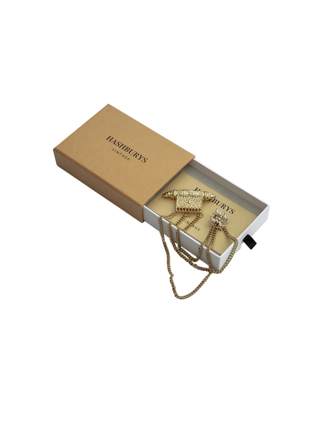 

Hashburys Unisex Gold-Toned Chain Brooch