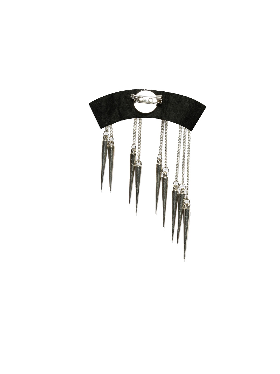 

Hashburys Silver-Toned & Black Beaded Brooch