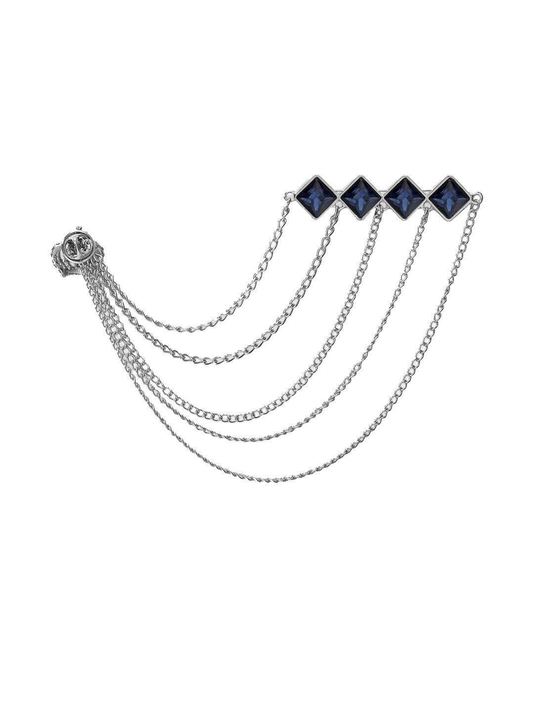 

Hashburys Men Silver-Toned & Blue Chain Brooch