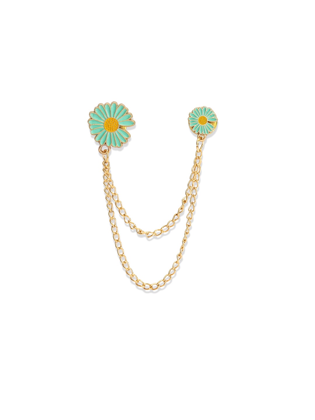 

Hashburys Gold & Sea Green Embellished Chained Brooch