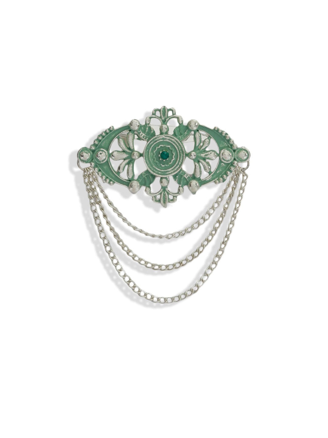 

Hashburys Green & Gold Vintage Chain Brooch