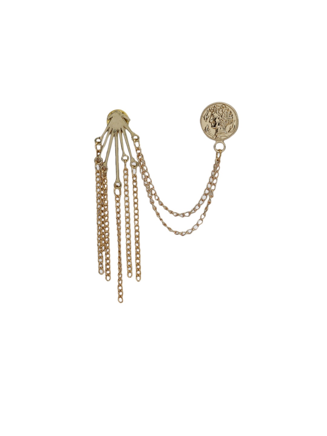 

Hashburys Unisex Gold-Toned Chained Brooch
