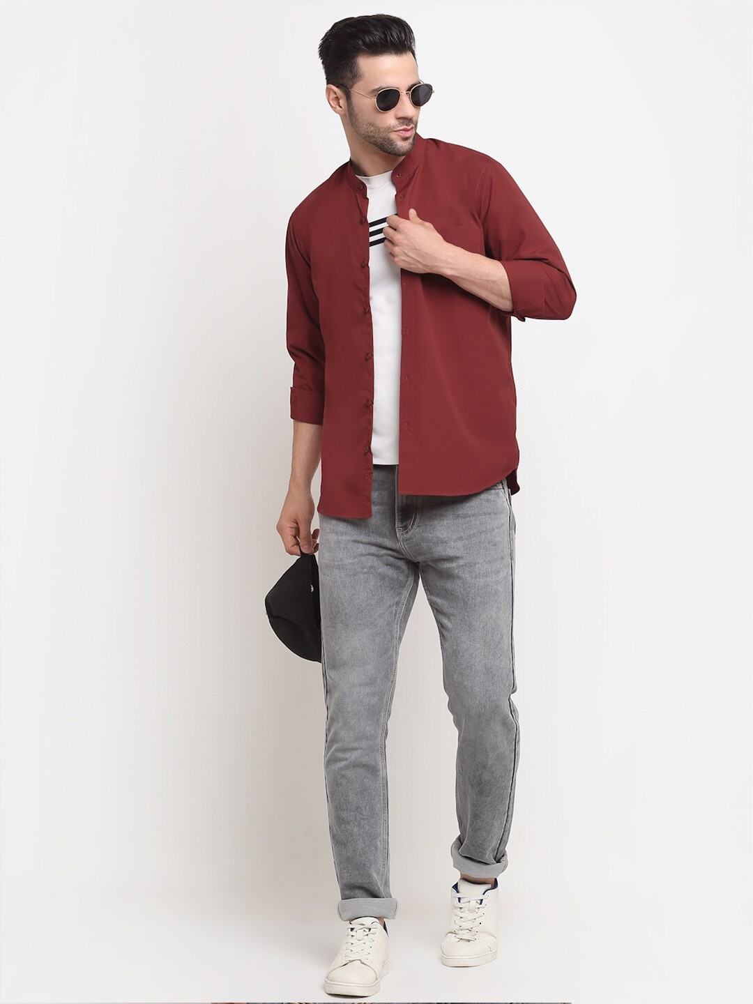 

NEUDIS Men Maroon Classic Casual Shirt
