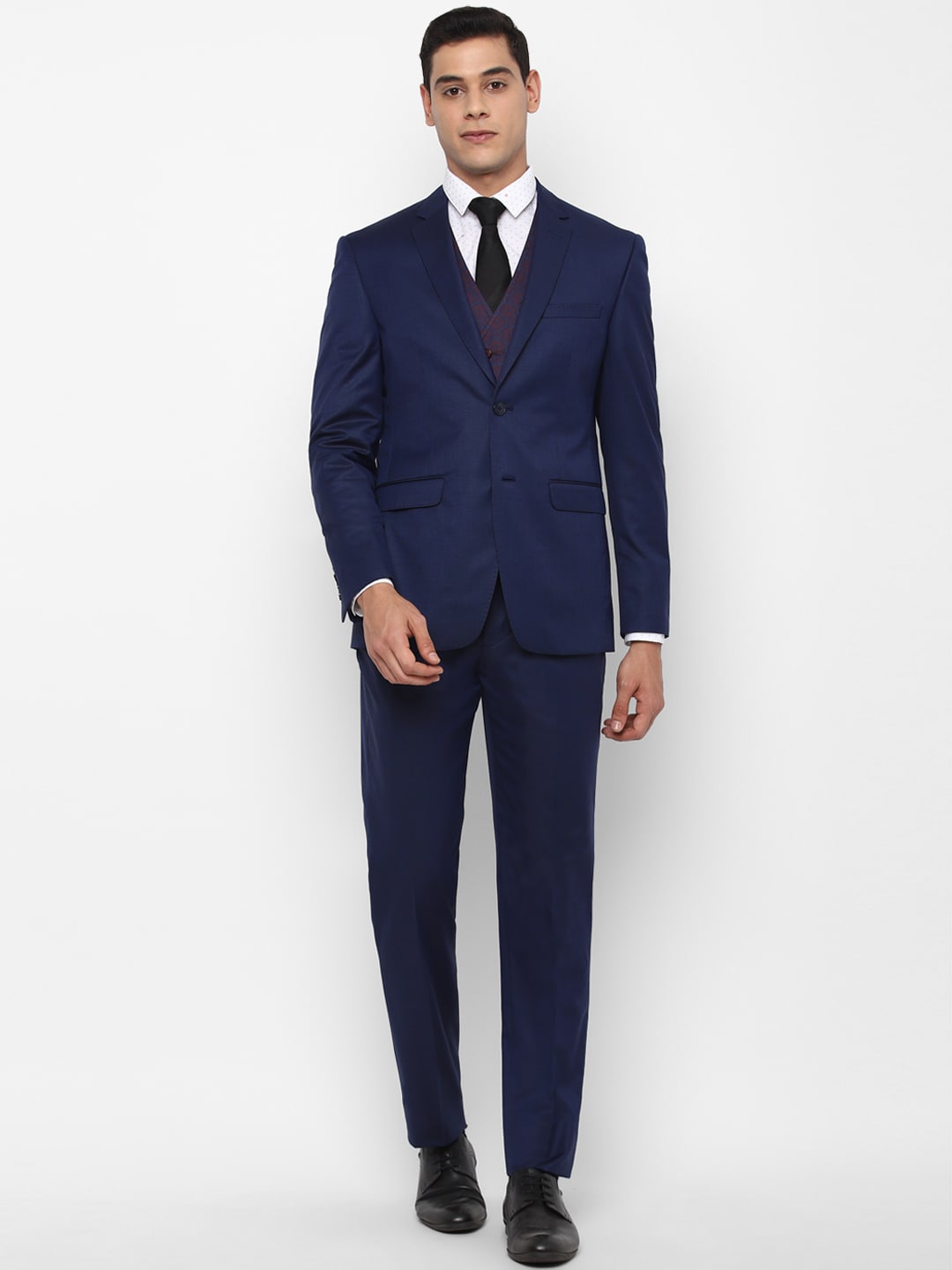 

Allen Solly Men Navy Blue Solid Slim-Fit Single-Breasted Three-Piece Formal Suit