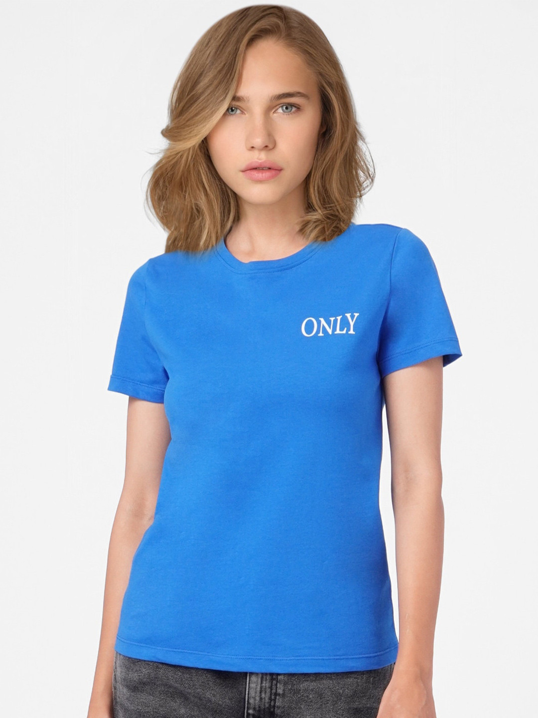 

ONLY Women Blue Brand Logo T-shirt