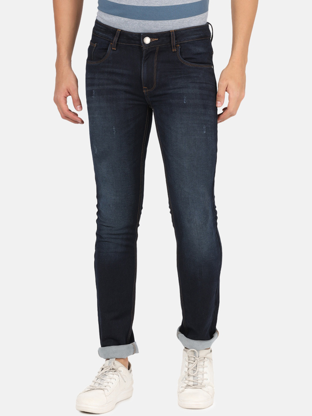 

Crocodile Men Blue Jean Slim Fit Low Distress Light Fade Stretchable Jeans