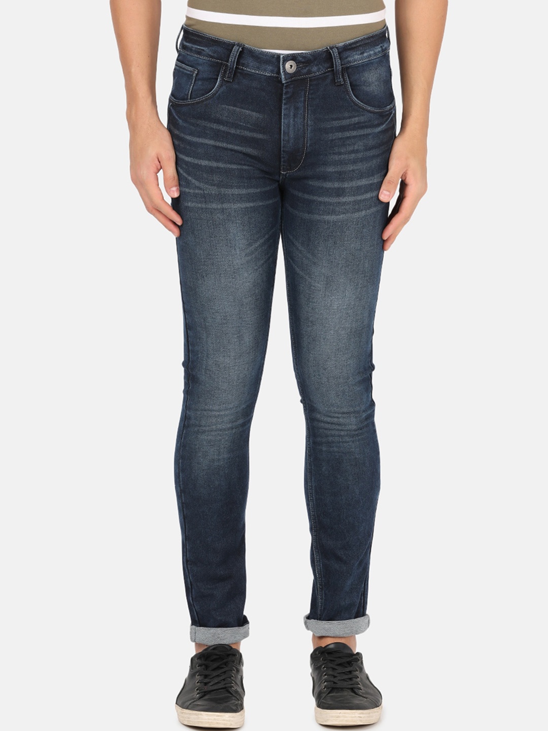 

Crocodile Men Navy Blue Jean Slim Fit Heavy Fade Stretchable Jeans