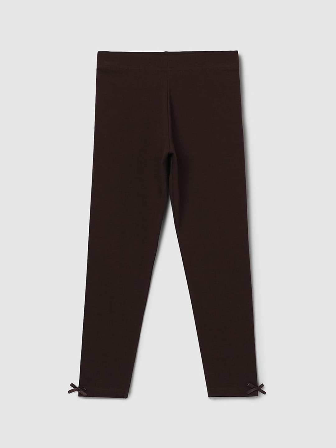 

max Girls Brown Solid Leggings