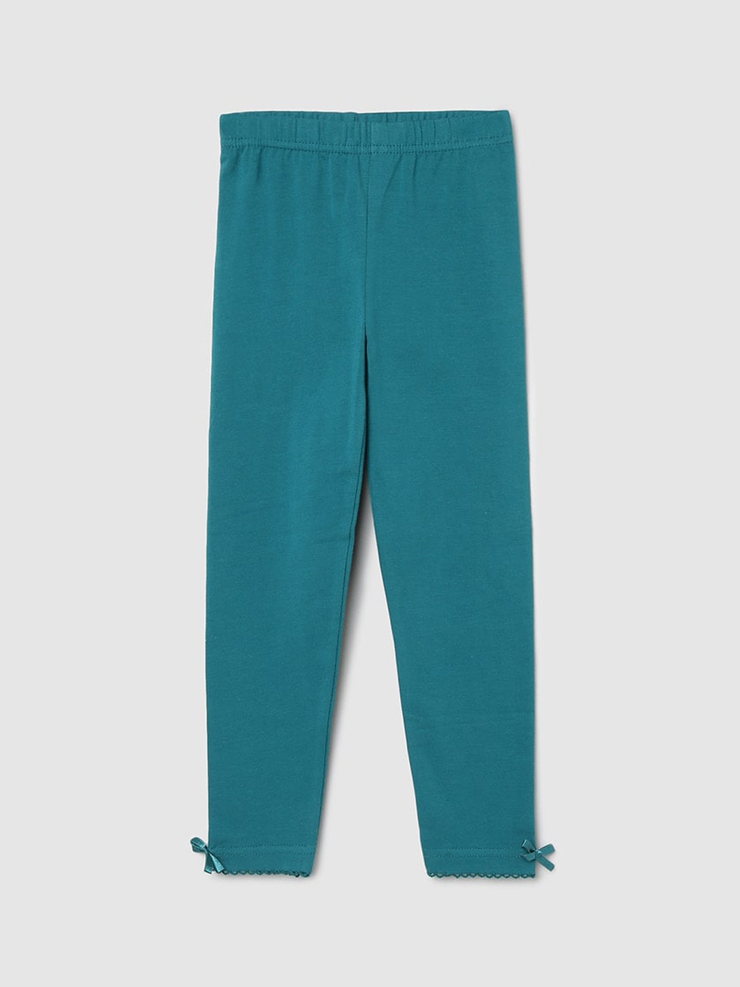 

max Girls Green Solid Leggings