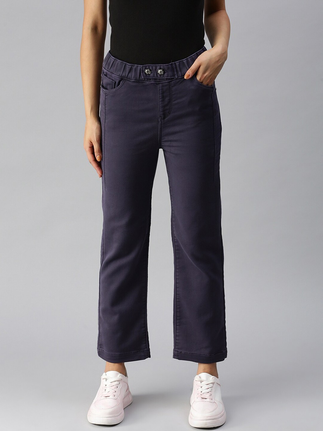 

SHOWOFF Women Purple Relaxed Fit High-Rise Stretchable Jeans