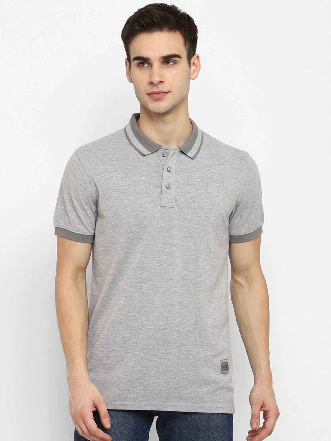 

Red Chief Men Grey Polo Collar T-shirt