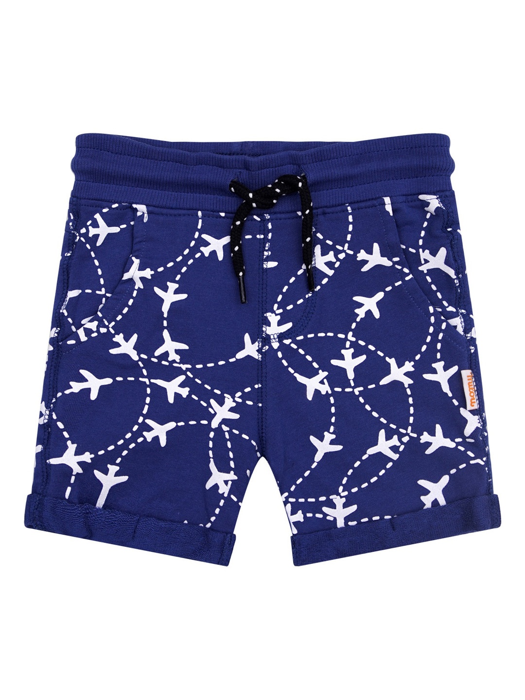

milou Infant Boys Blue & White Printed Pure Cotton Shorts