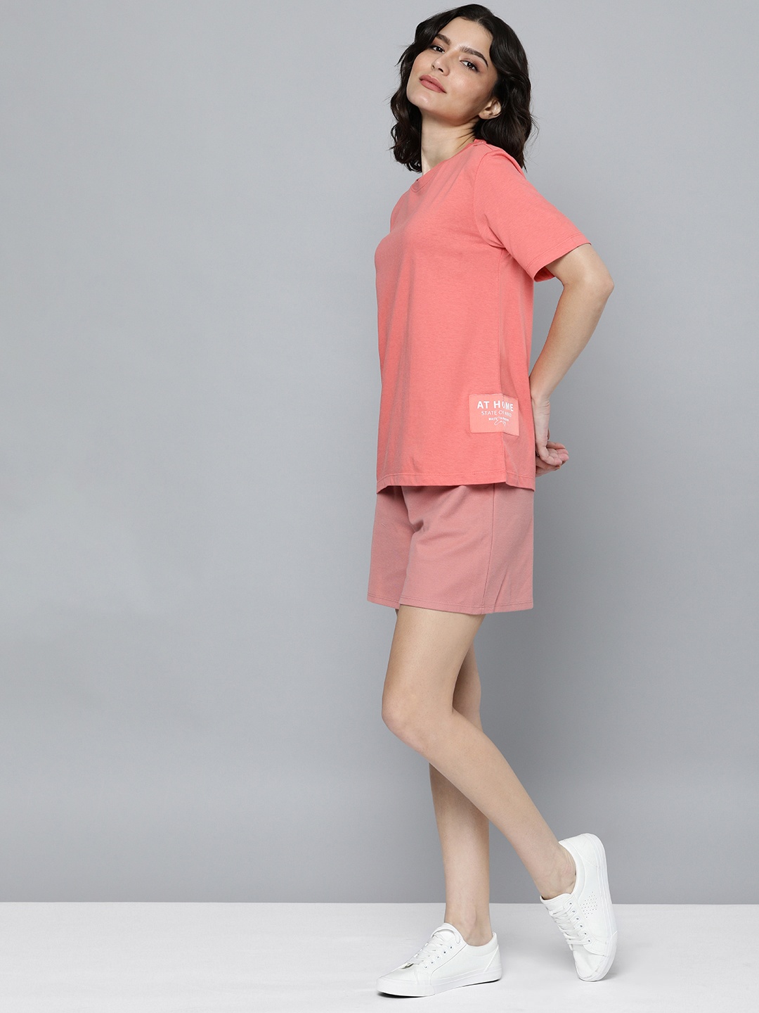 

M&H Easy Women Dusty Pink Solid T-shirt