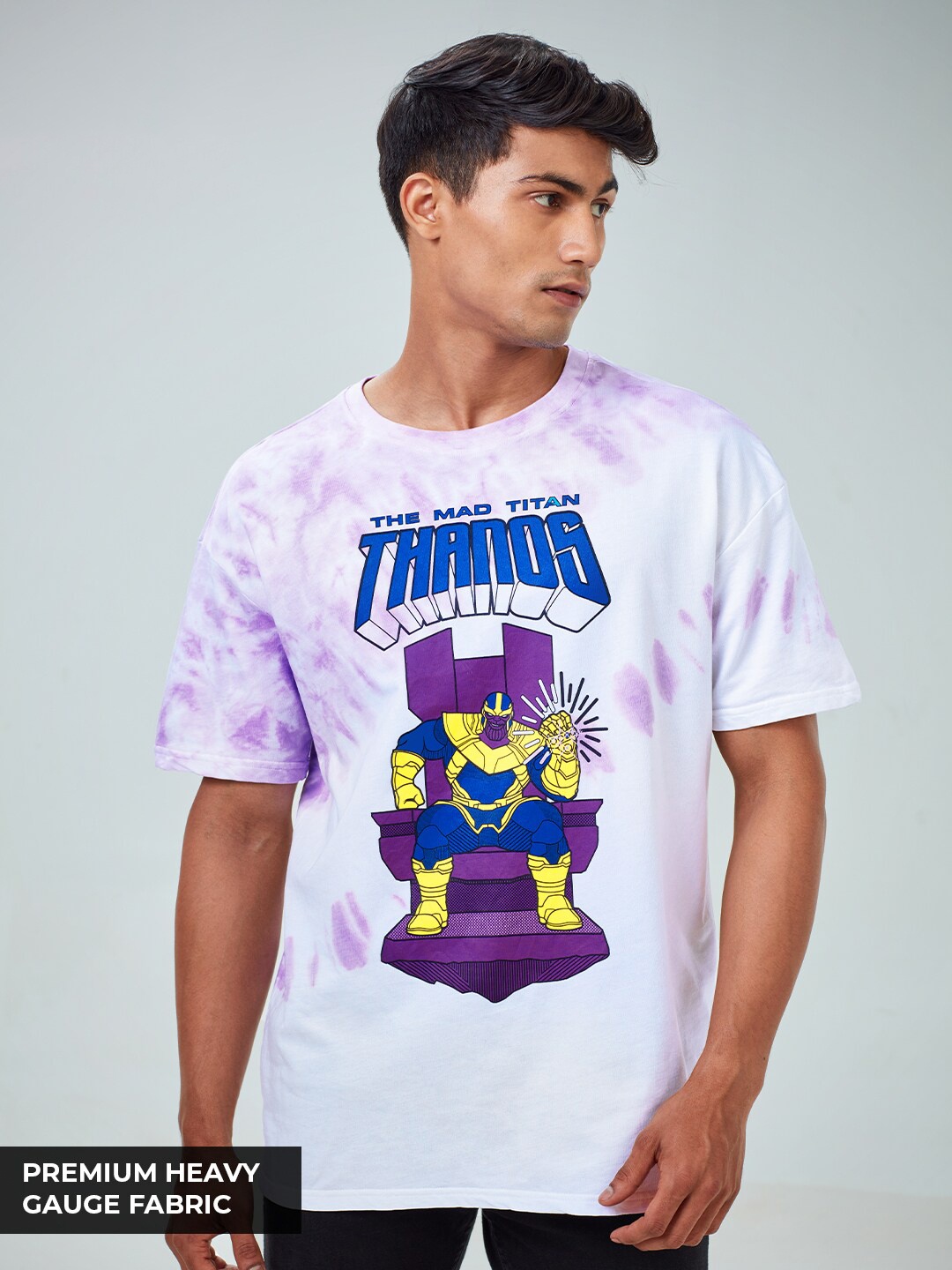 

The Souled Store Men Marvel Thanos Mad Titan Printed Oversized T-Shirt, White