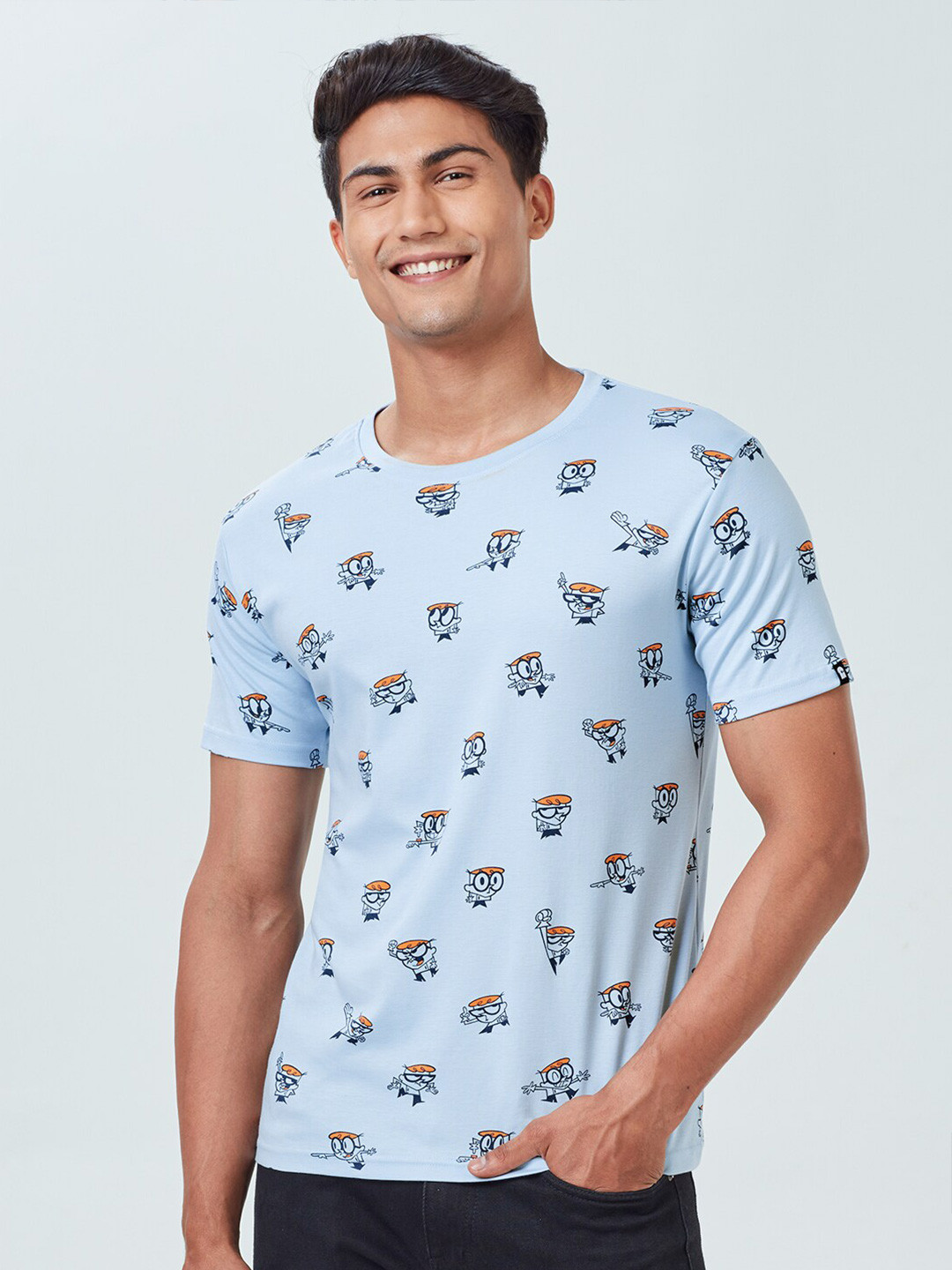 

The Souled Store Men Blue Printed T-shirt