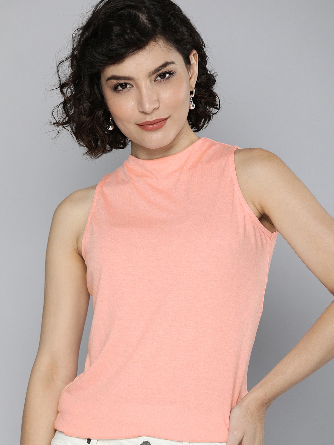 

M&H Easy Women Pink Solid Top