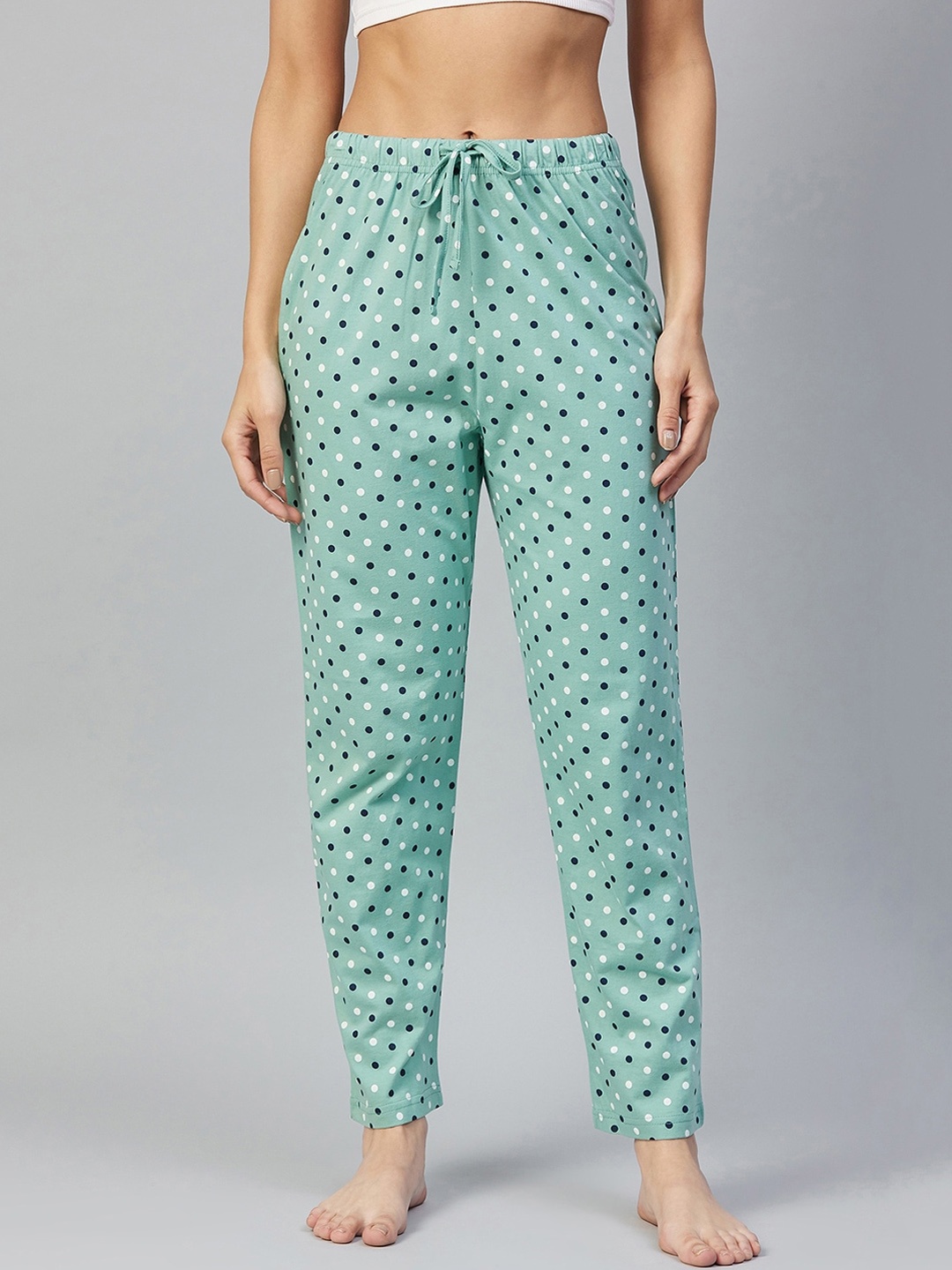 

C9 AIRWEAR Women Sea Green Printed Cotton Lounge Pants