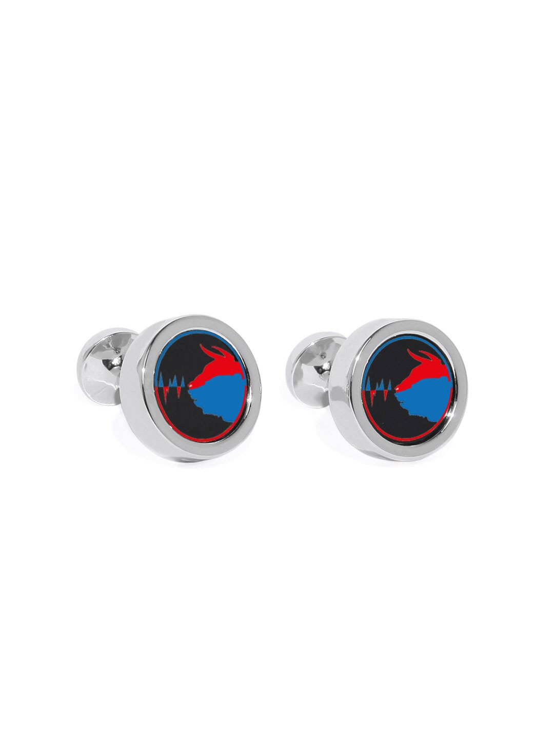 

Blacksmith Silver-Toned Printed Cufflink