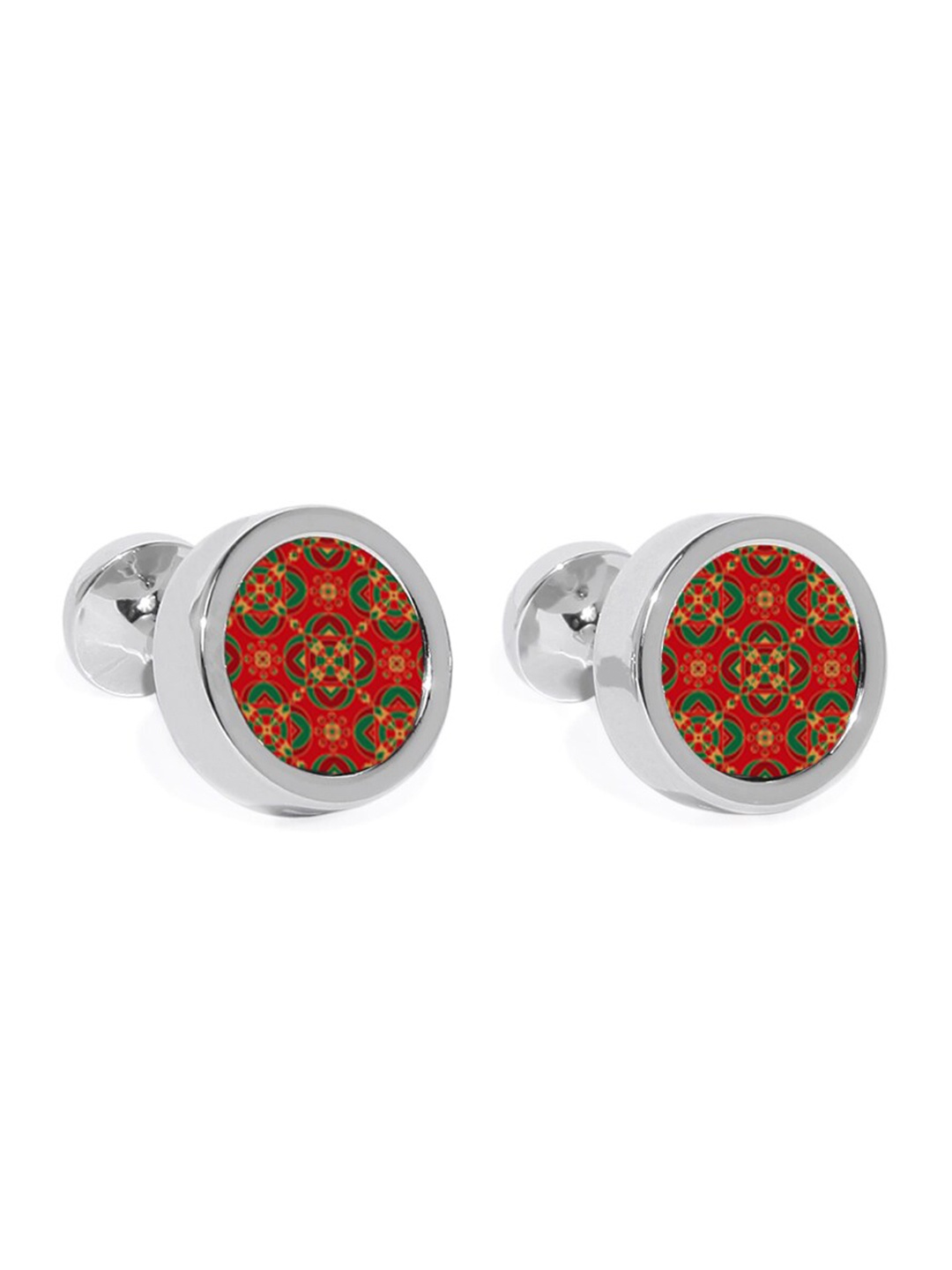 

Blacksmith Silver-Plated & Red Cufflink