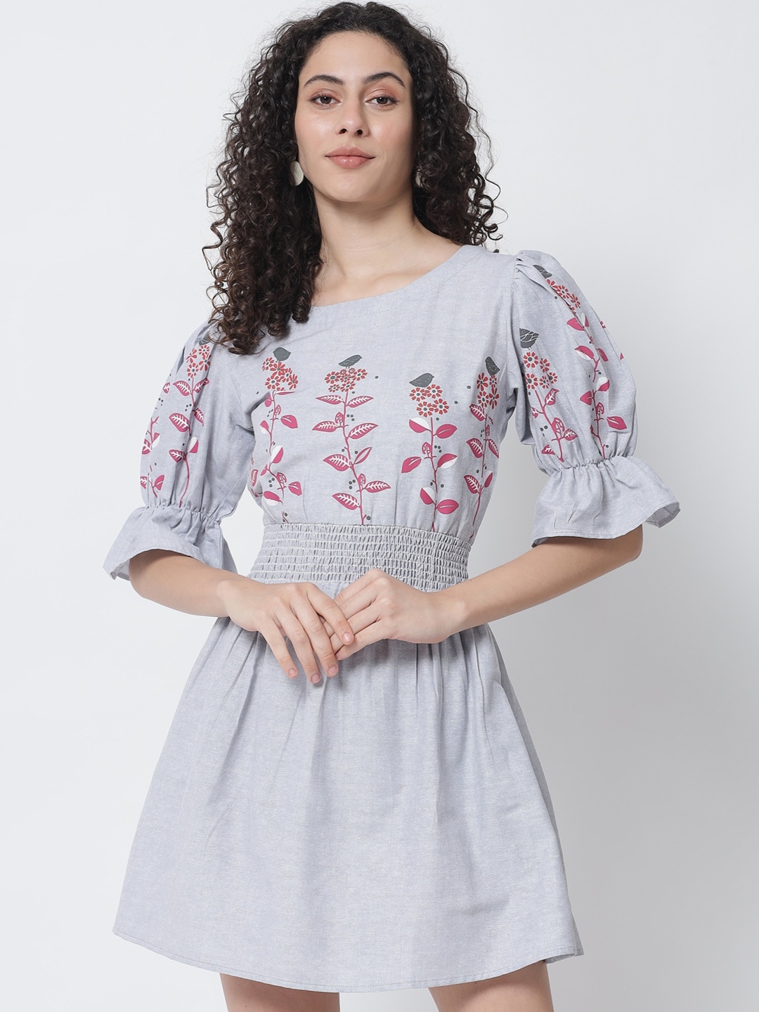 

Tulsattva Grey Floral Dress