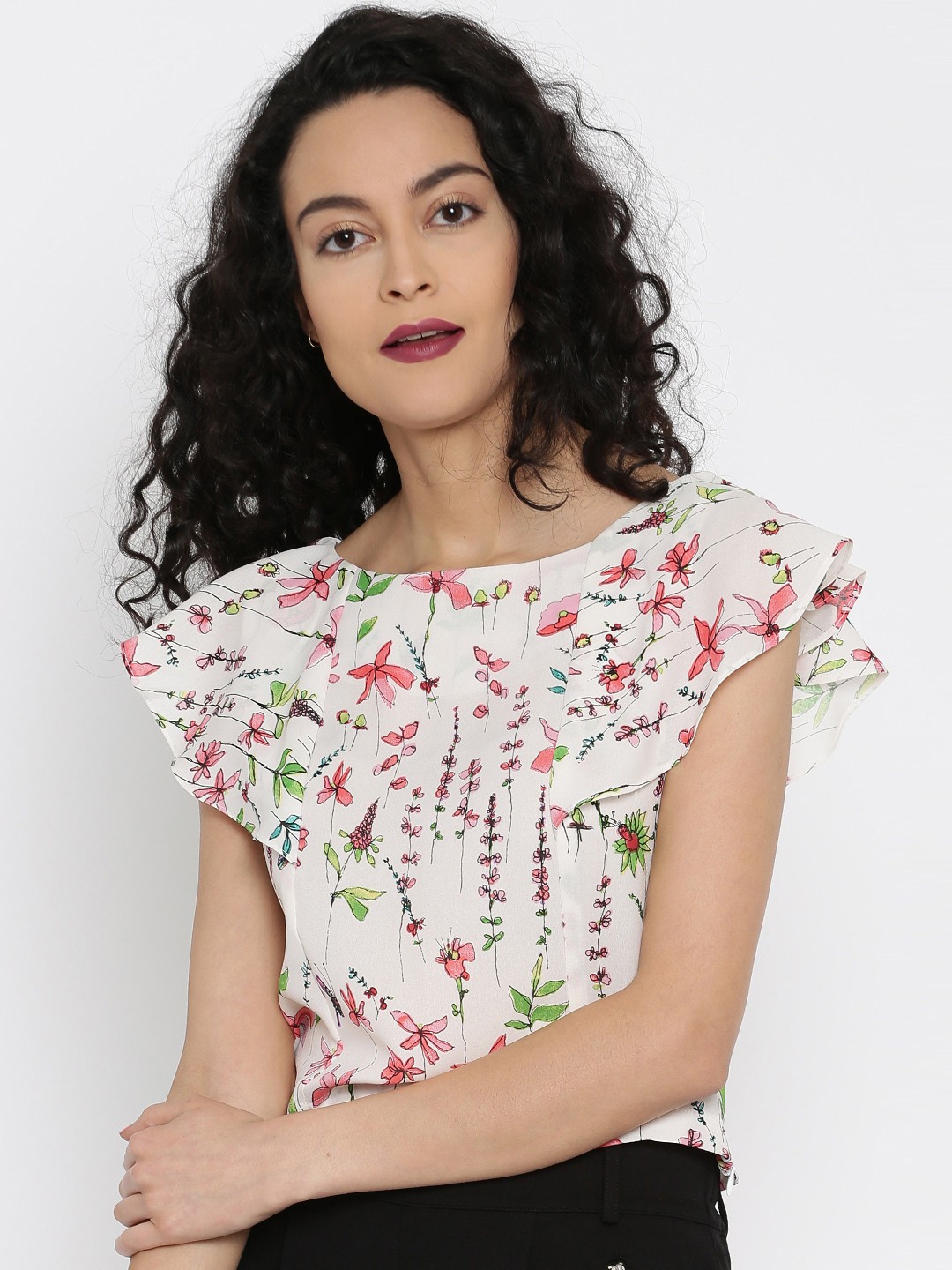 

Miss Chase Women Off-White Printed Top
