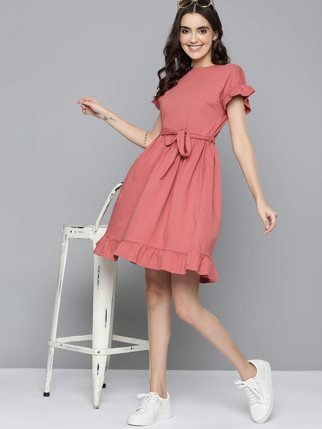 

Mast & Harbour Mauve A-Line Dress