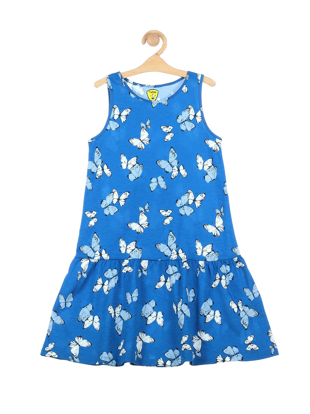 

Lil Lollipop Girls Blue & White Printed Cotton Dress