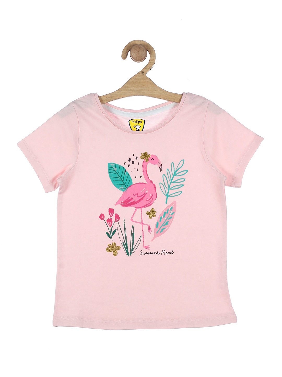 

Lil Lollipop Girls Pink Printed Pure Cotton Top