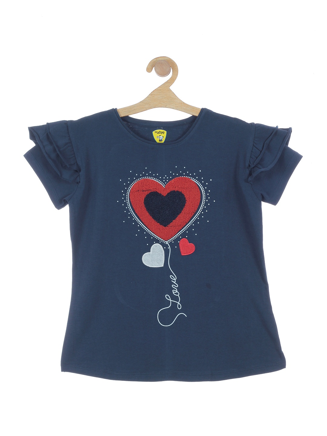 

Lil Lollipop Blue Printed Pure Cotton Knitted Top