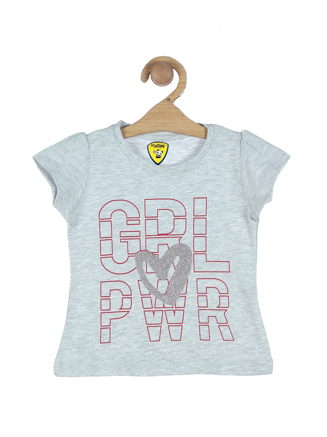 

Lil Lollipop Girls Grey Pure cotton Printed Top