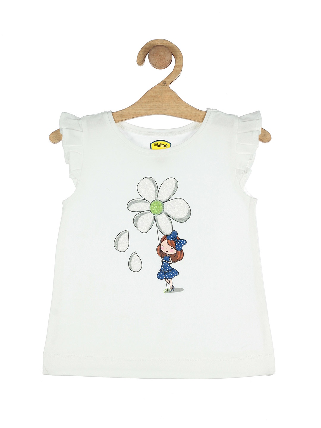 

Lil Lollipop White Printed Pure Cotton Top