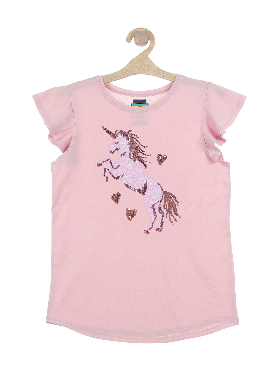 

Lil Lollipop Girls Pink Embellished Cotton Top