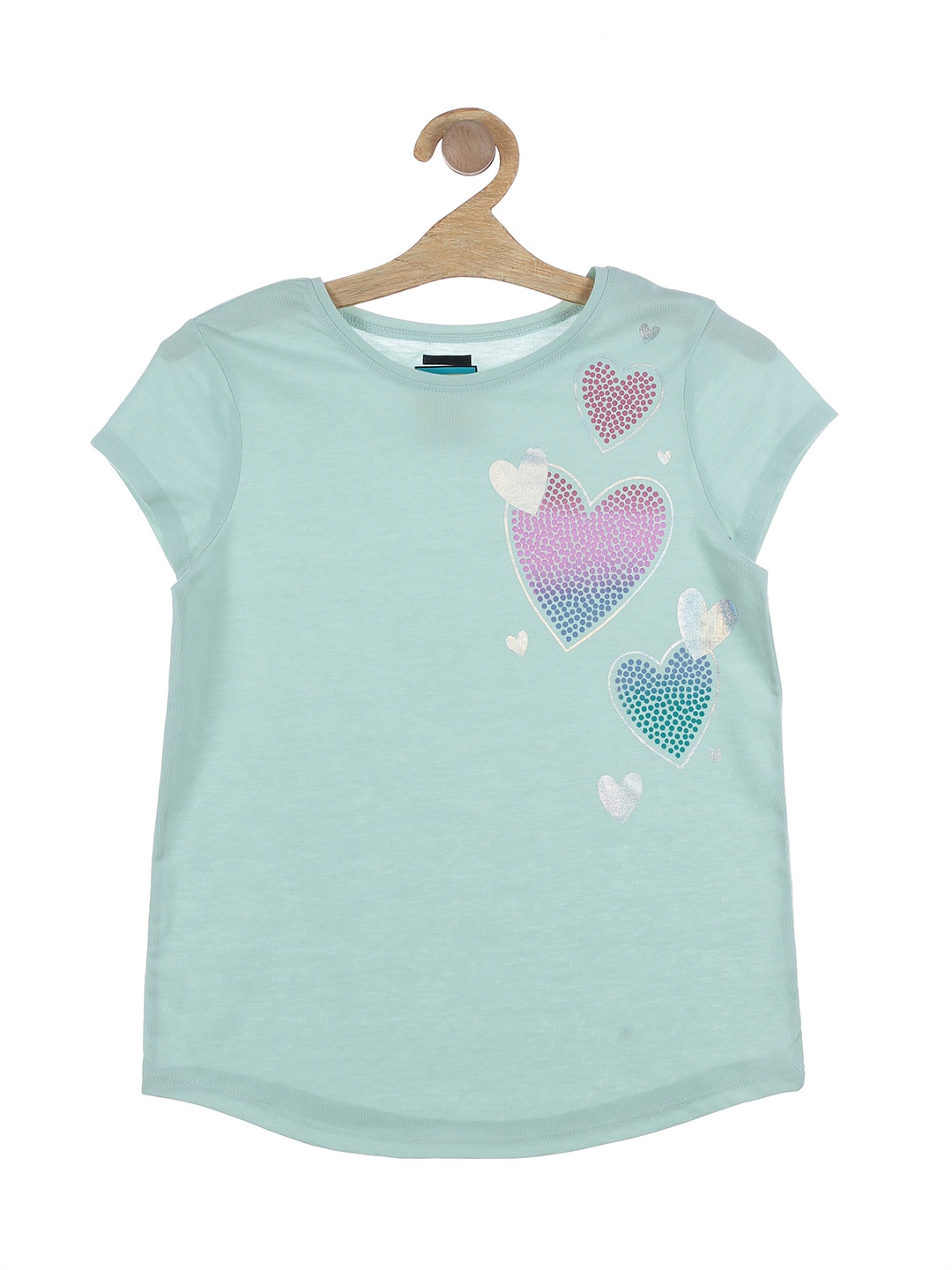 

Lil Lollipop Girls Green & Pink Printed Cotton Top