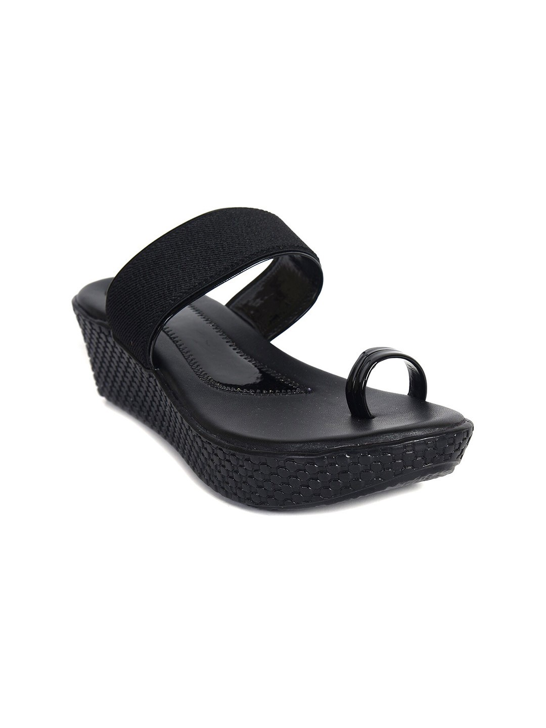 

Ajanta One Toe Wedge Sandals, Black