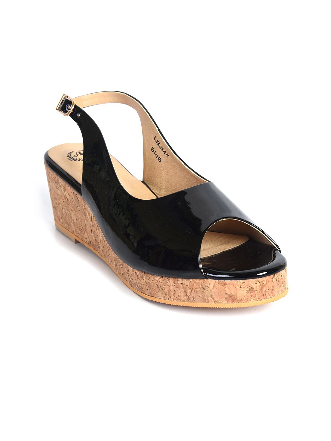 

Ajanta Wedge Peep Toes Heels, Black