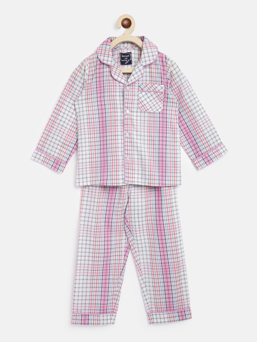 

Nauti Nati Boys White Striped Cotton Night suit