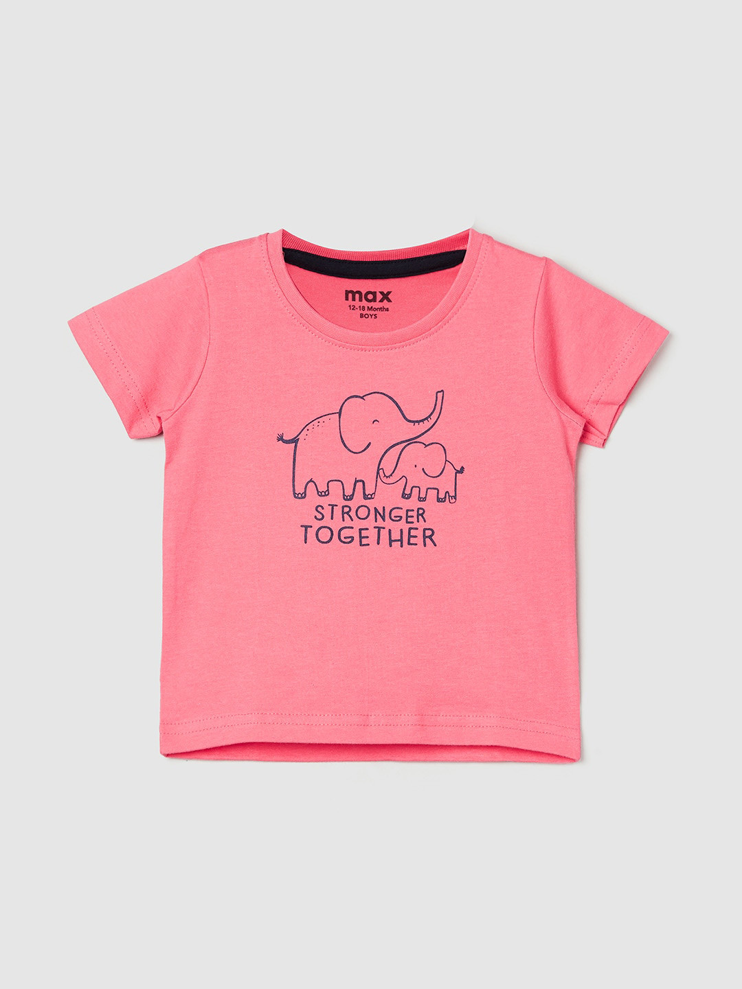 

max Boys Rose Printed Pure Cotton T-shirt