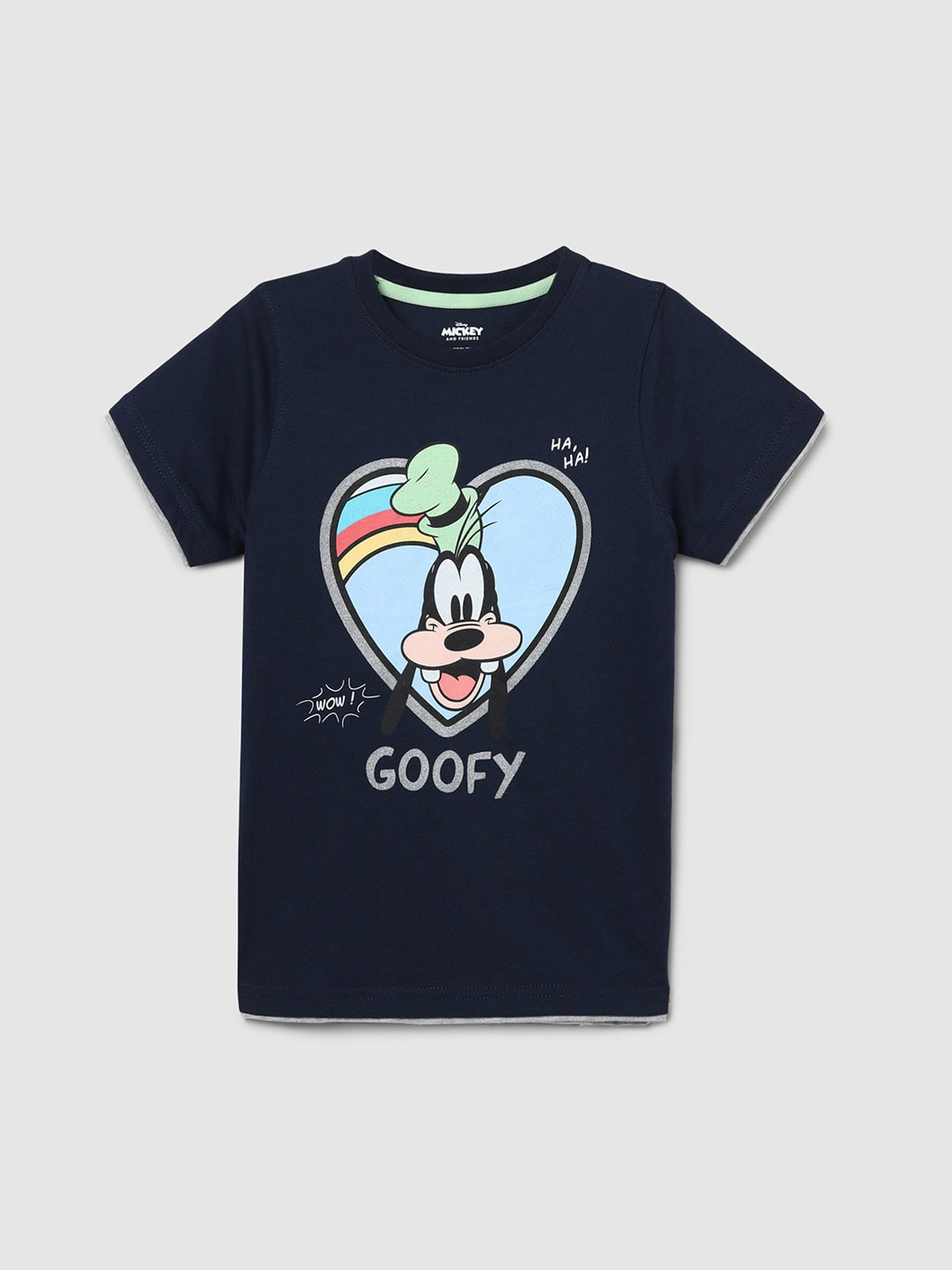 

max Boys Navy Blue Goofy Printed Pure Cotton T-shirt