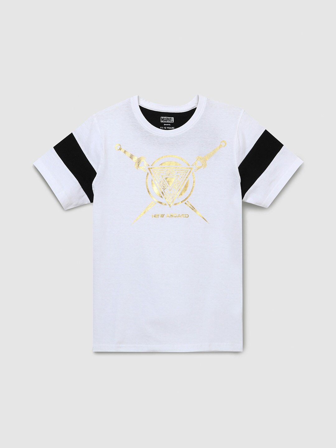 

max Boys White Printed Pure Cotton T-shirt