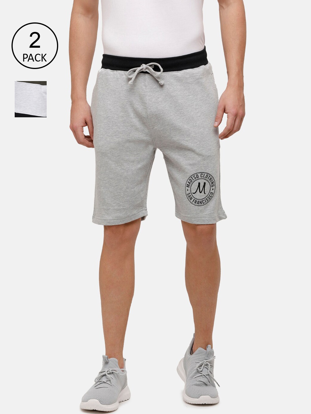 

MADSTO Men Grey Shorts
